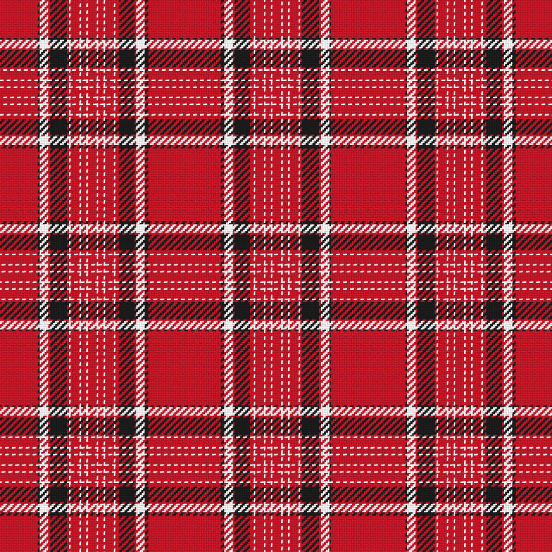 Red, Near Black & White · Palette 008 — Heritage — Full pattern