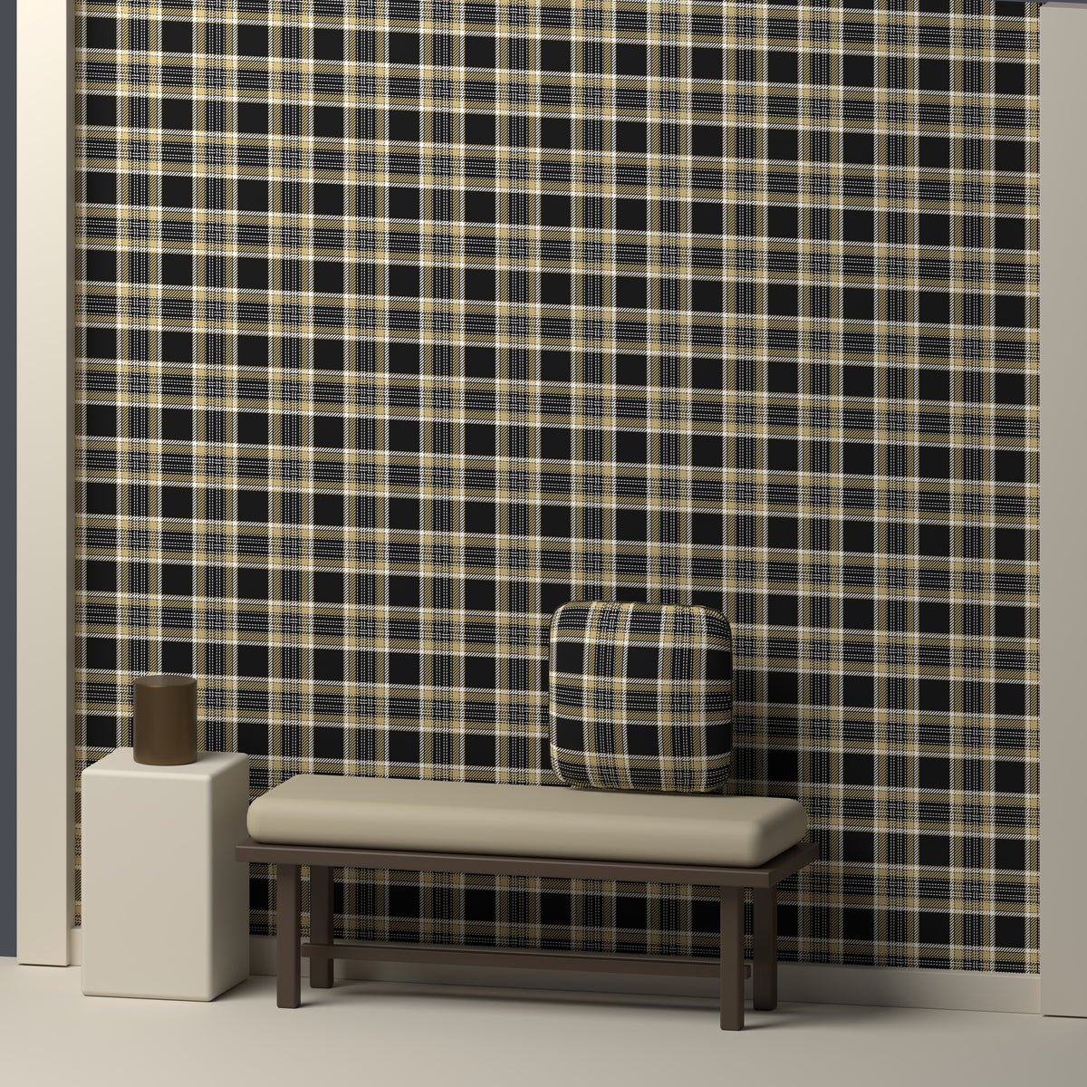 Near Black, Champagne Gold & White — Heritage — In a room