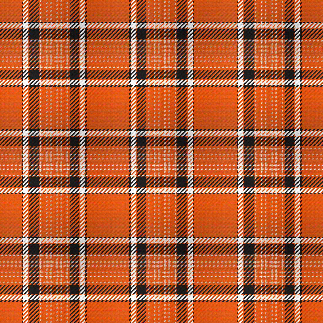 Orange, Near Black & White · Palette 014 — Heritage — Full pattern