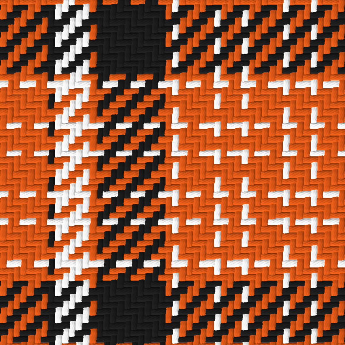 Orange, Near Black & White · Palette 014 — Heritage — Pattern detail
