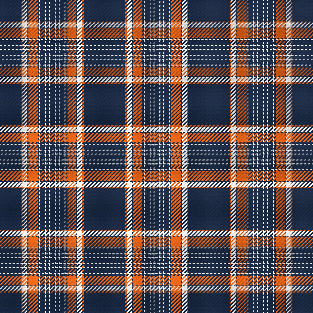 Navy, Orange & White — Heritage — Full pattern
