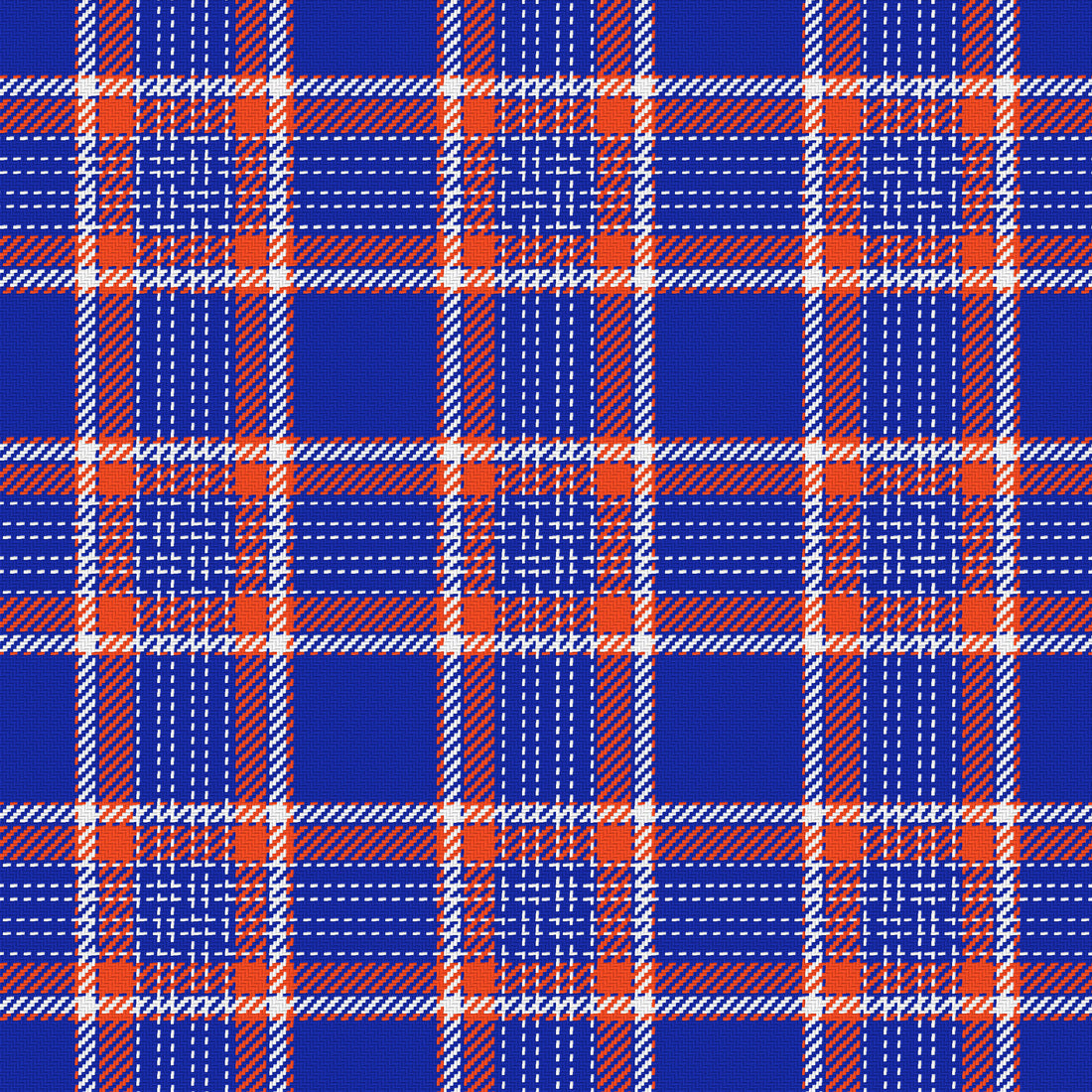 Blue, Orange & White — Heritage — Full pattern