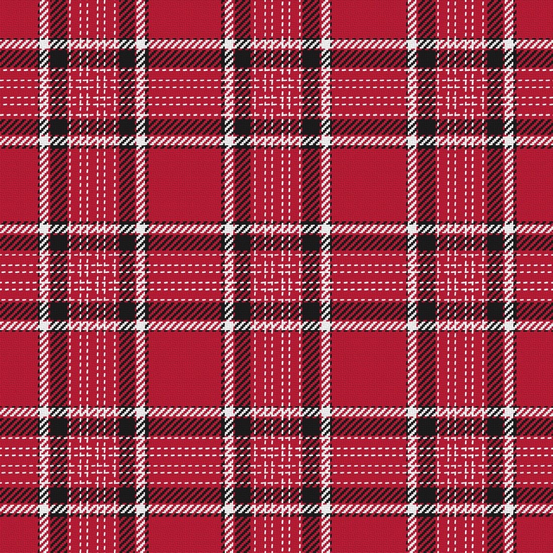 Red, Near Black & White · Palette 023 — Heritage — Full pattern