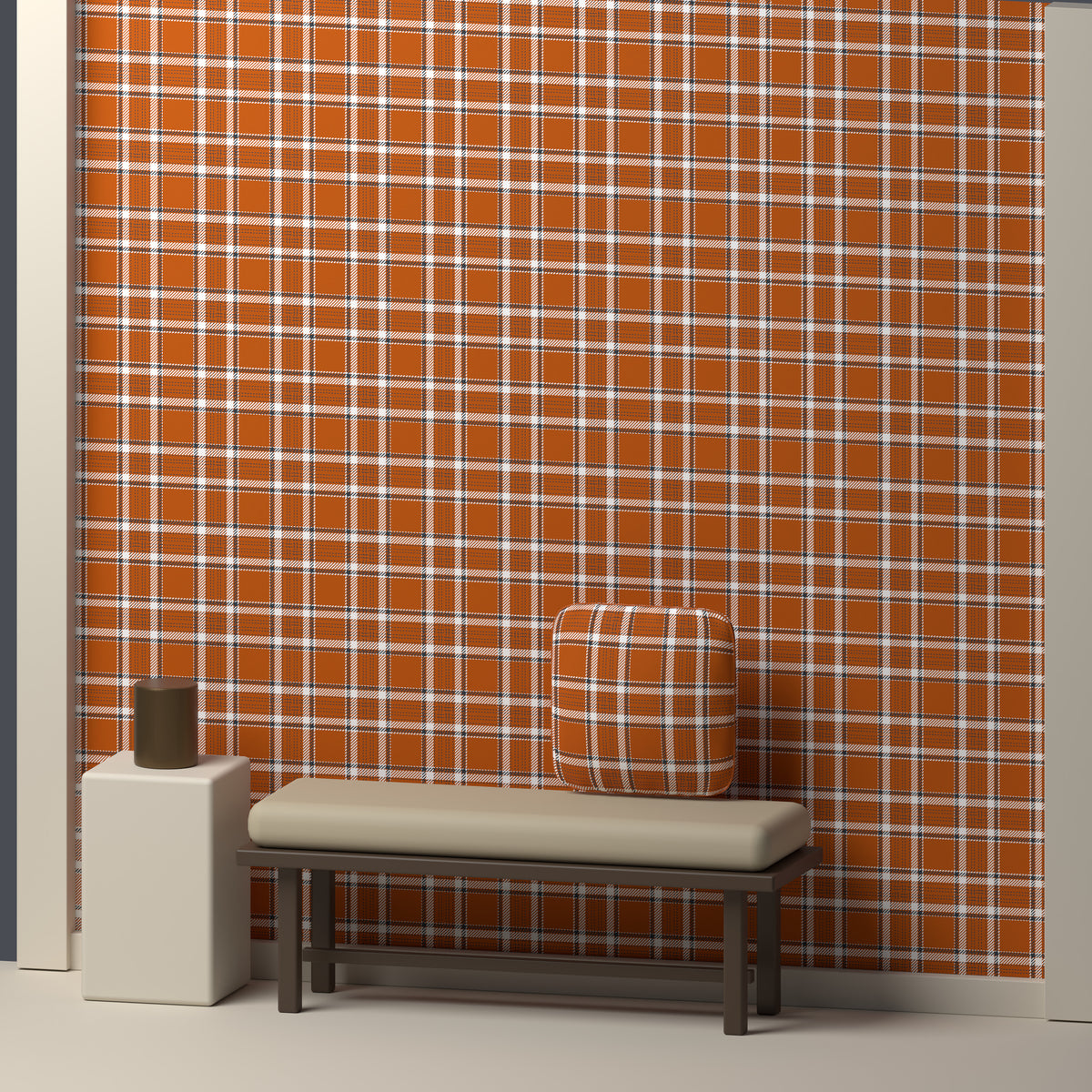 Burnt Orange, White & Charcoal — Heritage — In a room