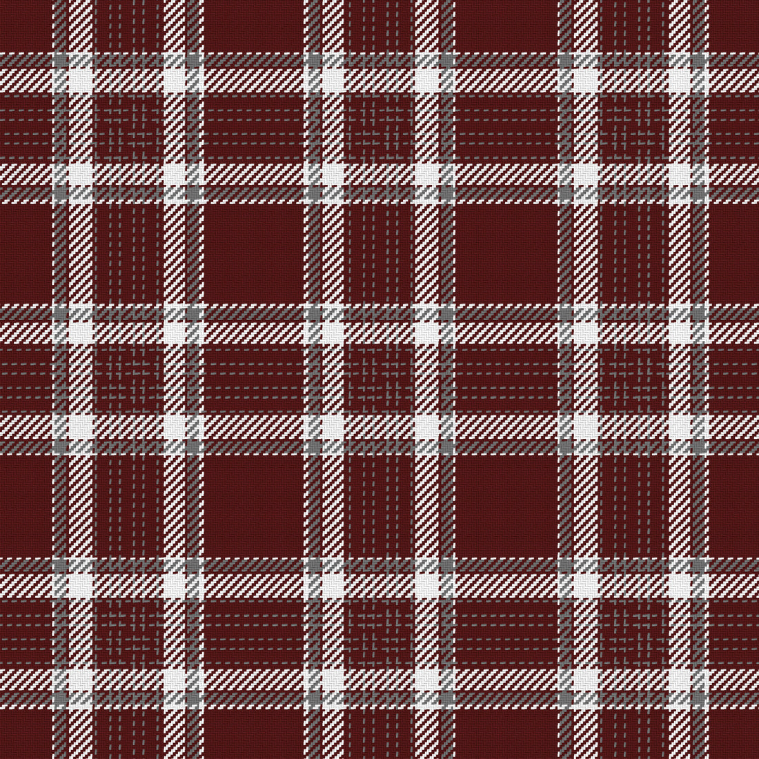 Deep Maroon, White & Gray — Heritage — Full pattern