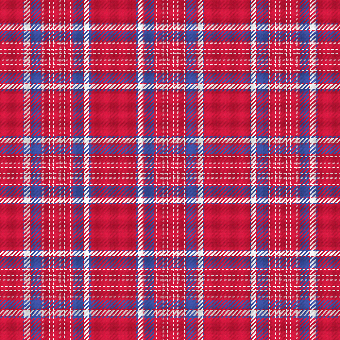 Deep Red, Royal Blue & White — Heritage — Full pattern