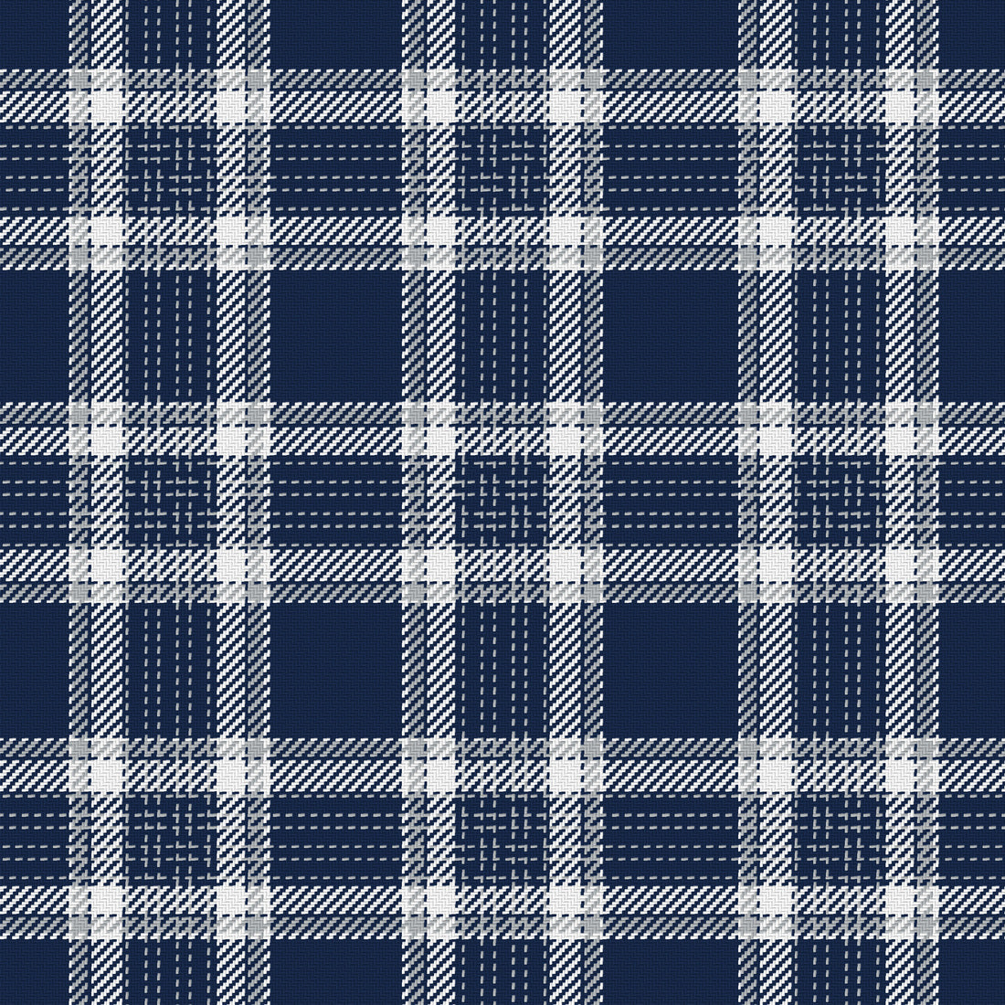 Deep Navy, White & Silver Gray — Heritage — Full pattern