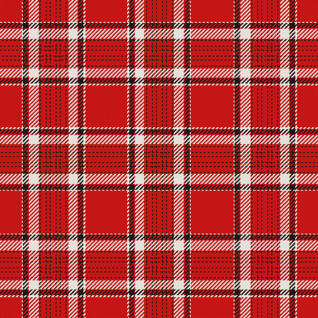 Scarlet, Cream & Near Black — Heritage — Full pattern