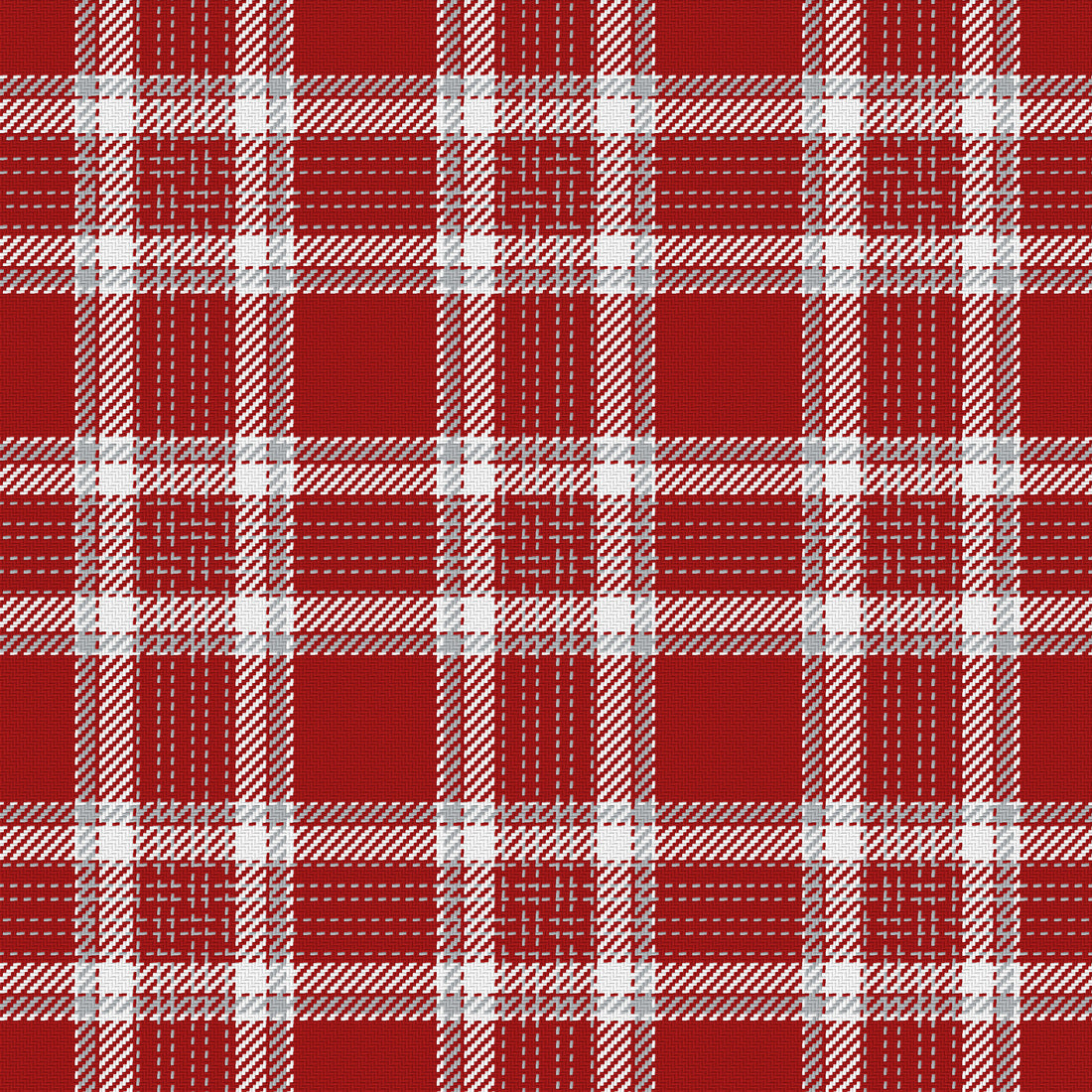 Deep Red, White & Silver Gray — Heritage — Full pattern