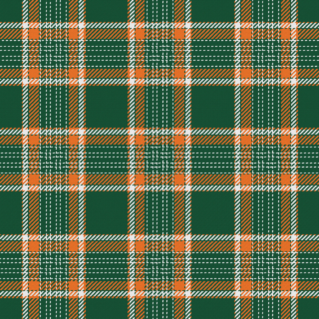 Deep Green, Orange & White — Heritage — Full pattern