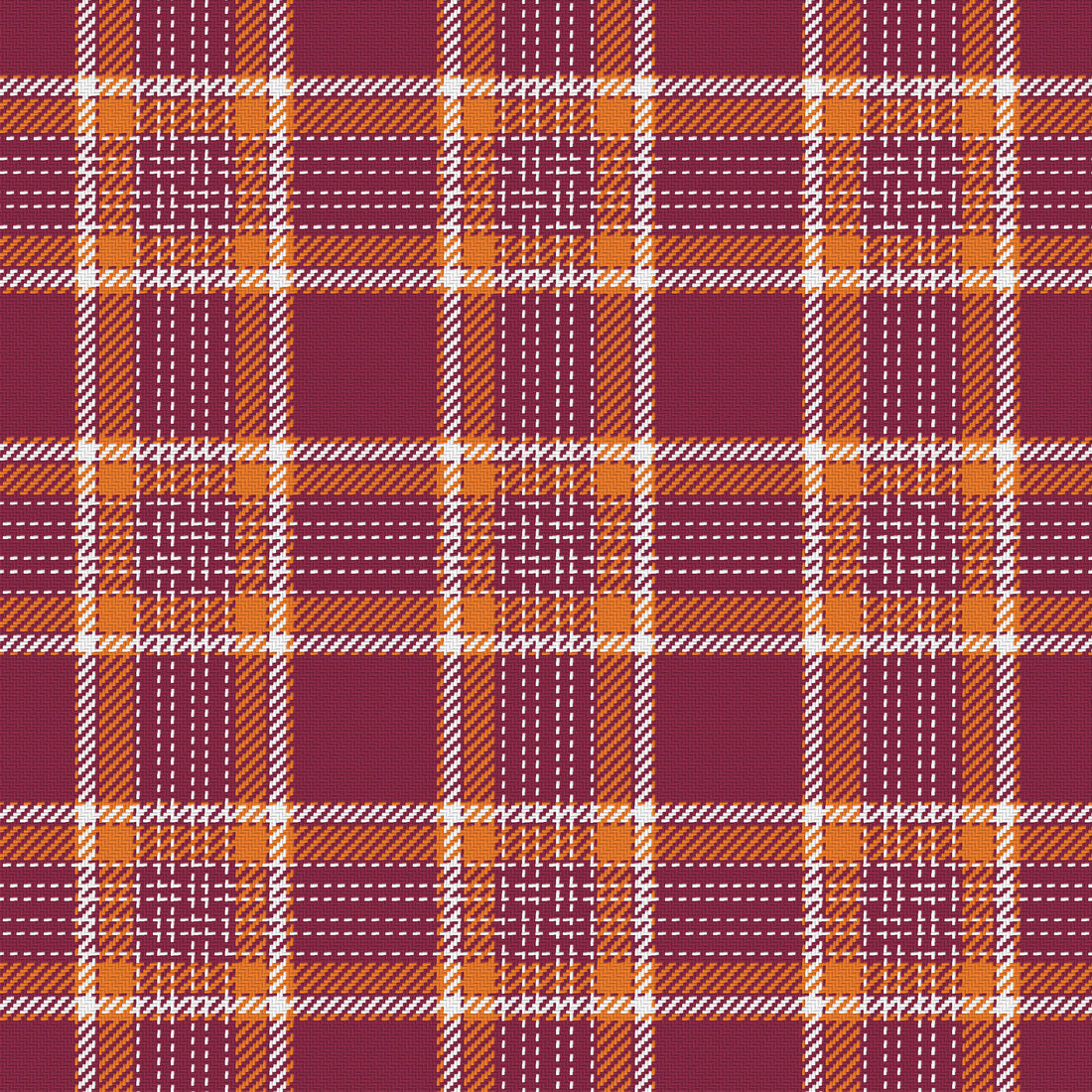 Maroon, Burnt Orange & White — Heritage — Full pattern