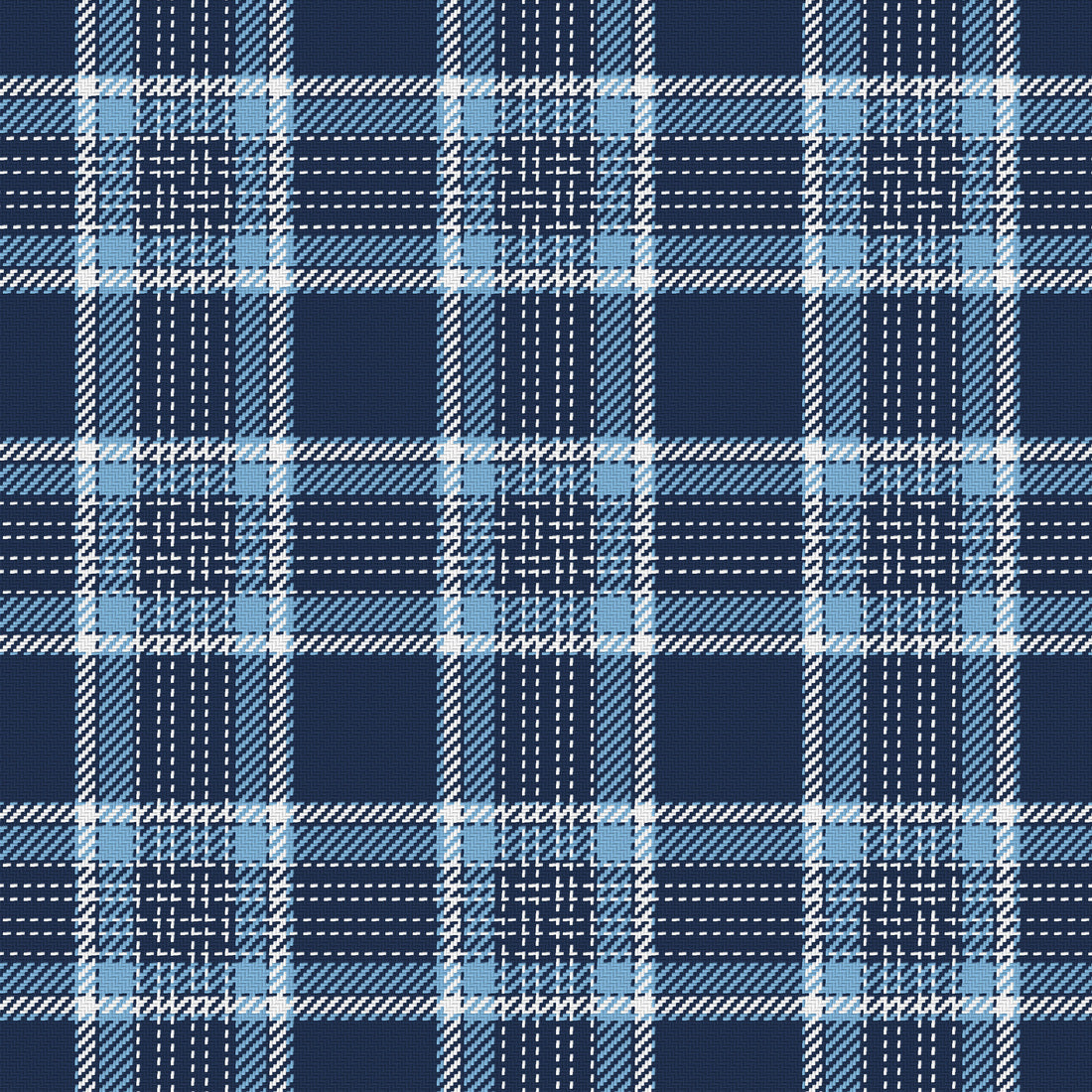 Navy, Powder Blue & White — Heritage — Full pattern