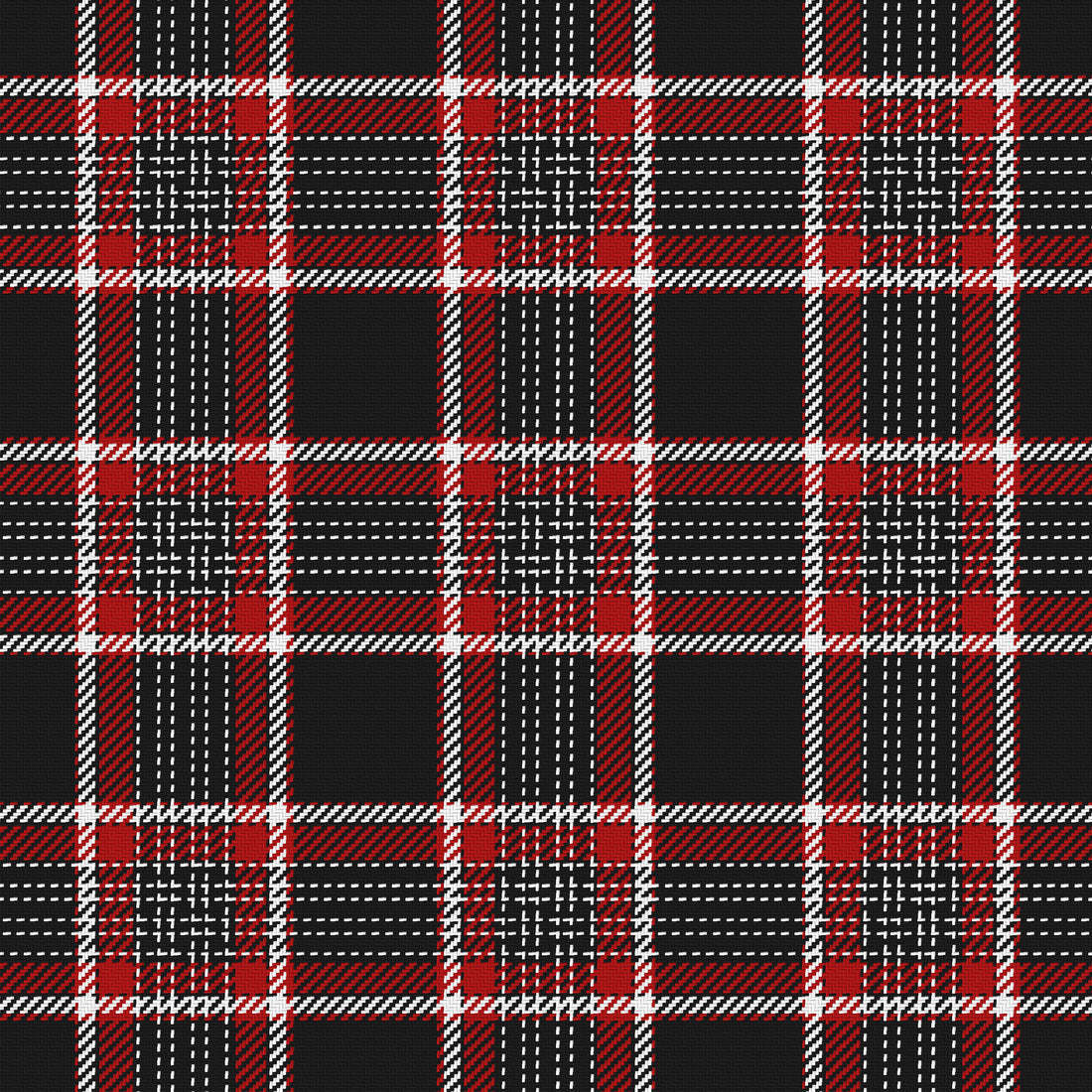 Near Black, Deep Red & White — Heritage — Full pattern