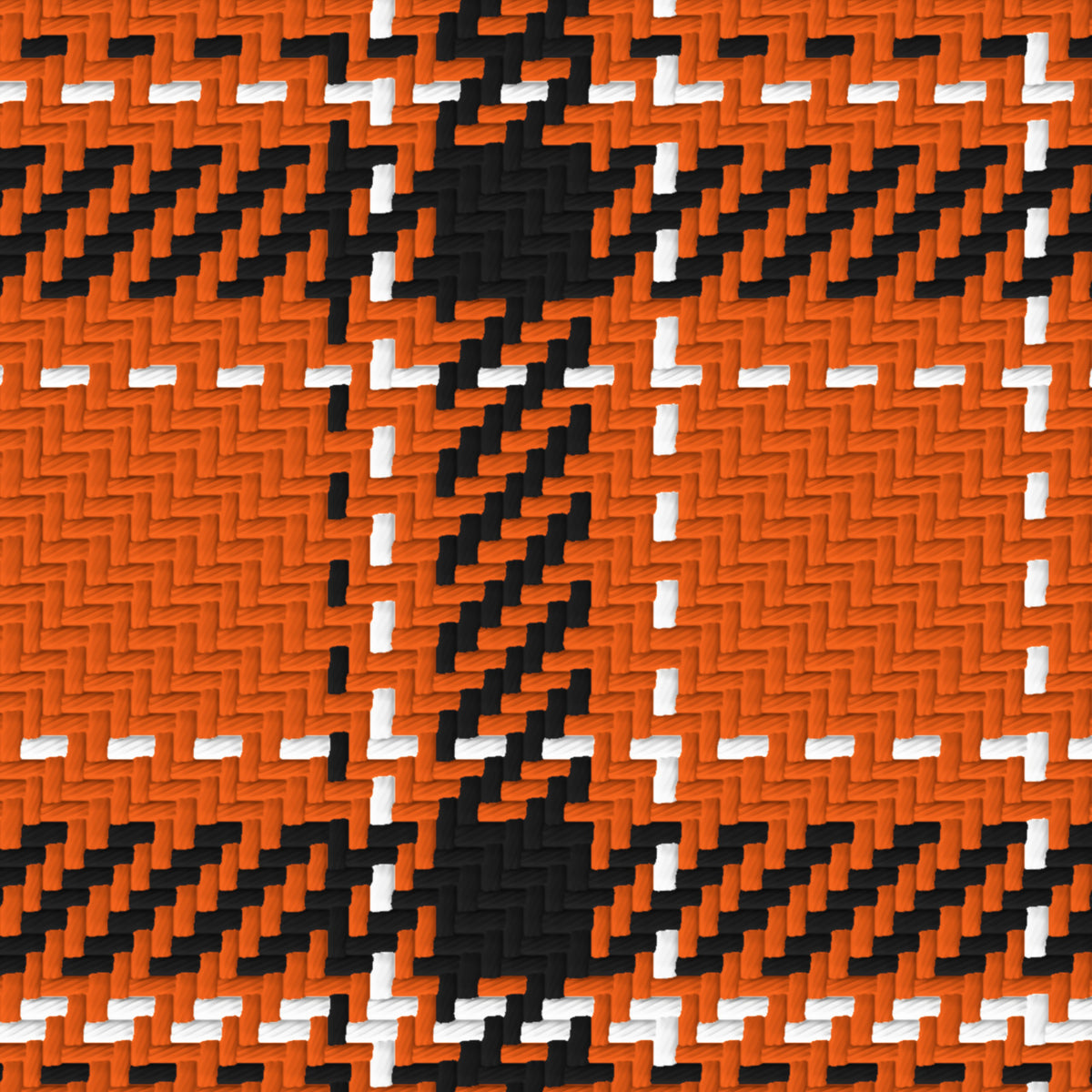 Orange, Near Black & White · Palette 014 — Tailored — Pattern detail