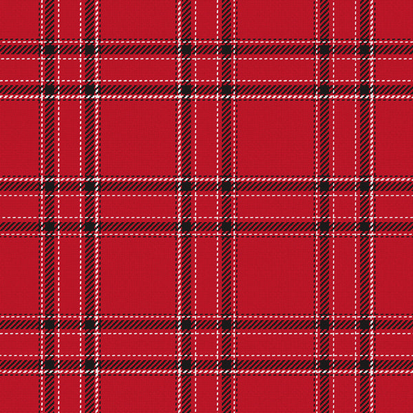 Tailored — Deep Red, Near Black & White — v015 — full pattern