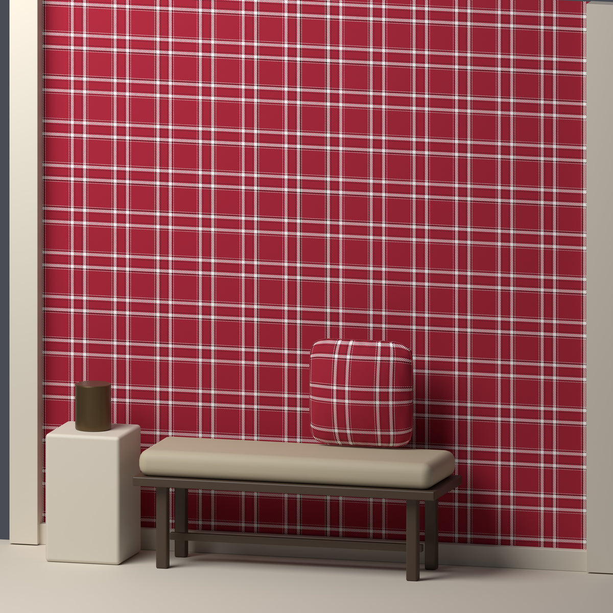 Cardinal, White & Near Black — Tailored — In a room