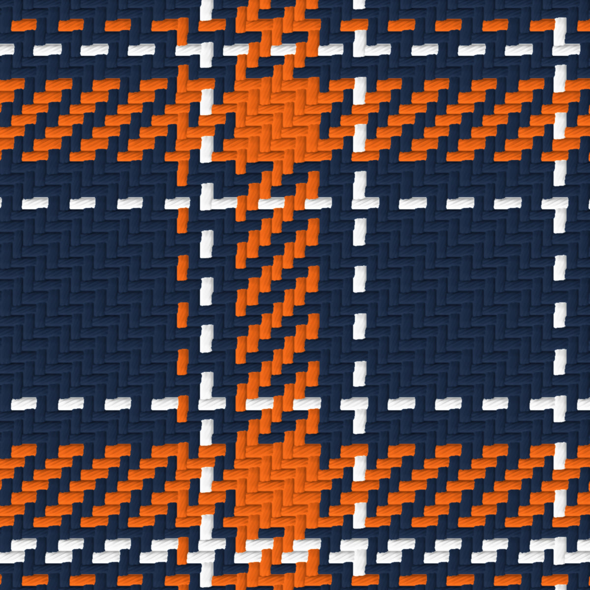 Navy, Orange & White — Tailored — Pattern detail