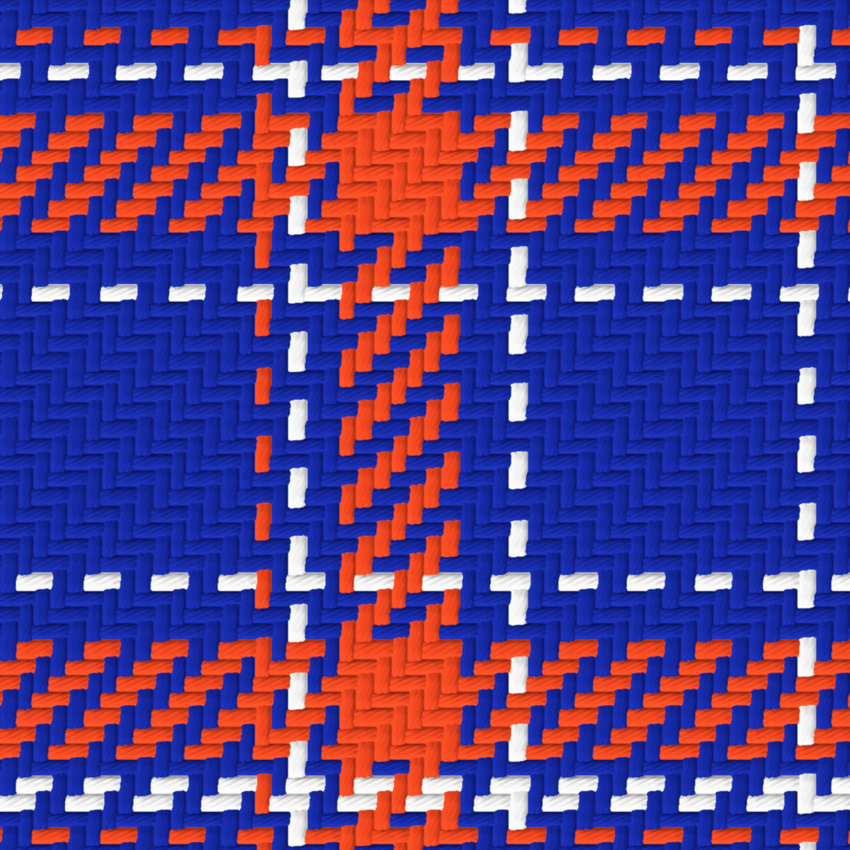 Blue, Orange & White — Tailored — Pattern detail