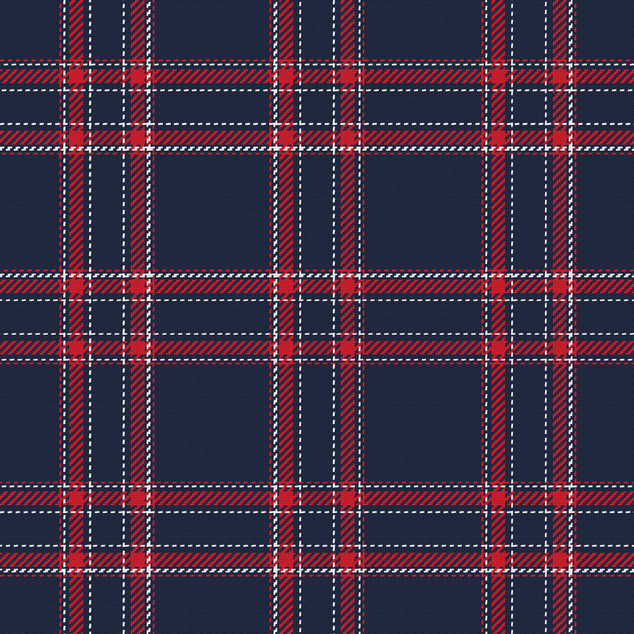 Deep Navy, Red & White — Tailored