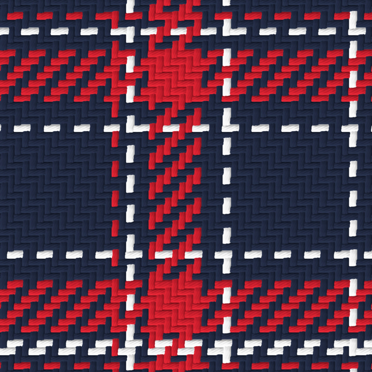 Deep Navy, Red & White — Tailored — Pattern detail