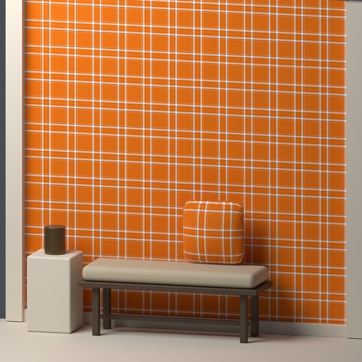 Orange, White & Smoke Gray — Tailored — In a room