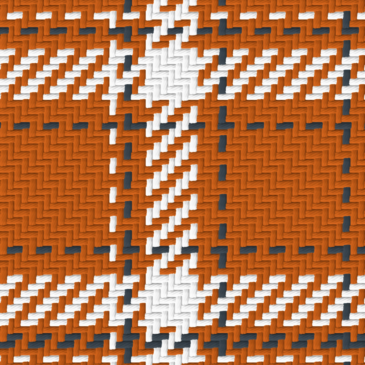 Burnt Orange, White & Charcoal — Tailored — Pattern detail