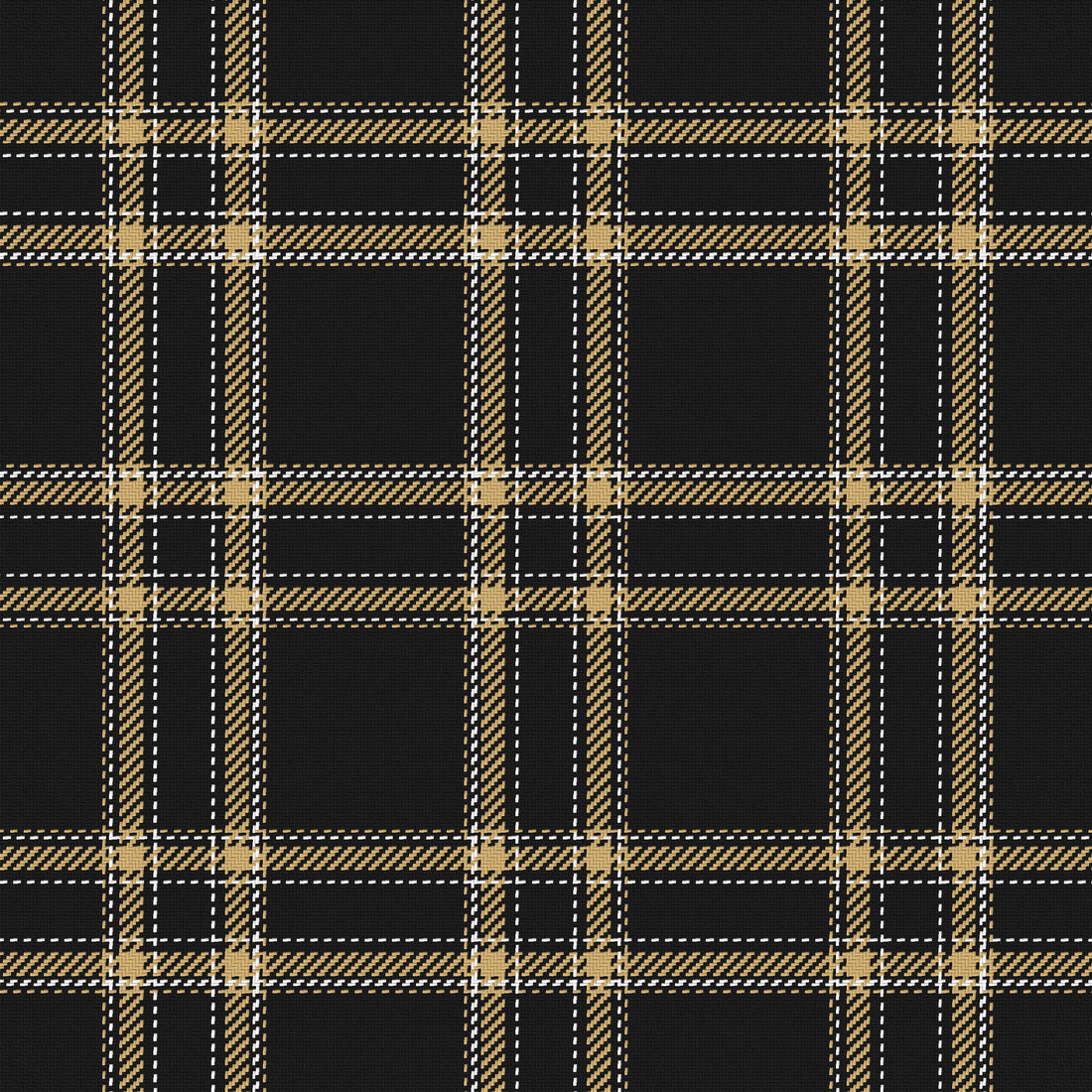 Near Black, Antique Gold & White · Palette 034 — Tailored — Full pattern