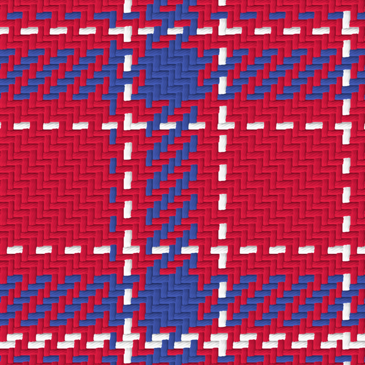 Deep Red, Royal Blue & White — Tailored — Pattern detail