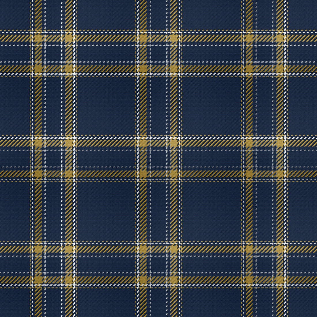 Midnight Navy, Antique Gold & White — Tailored — Full pattern
