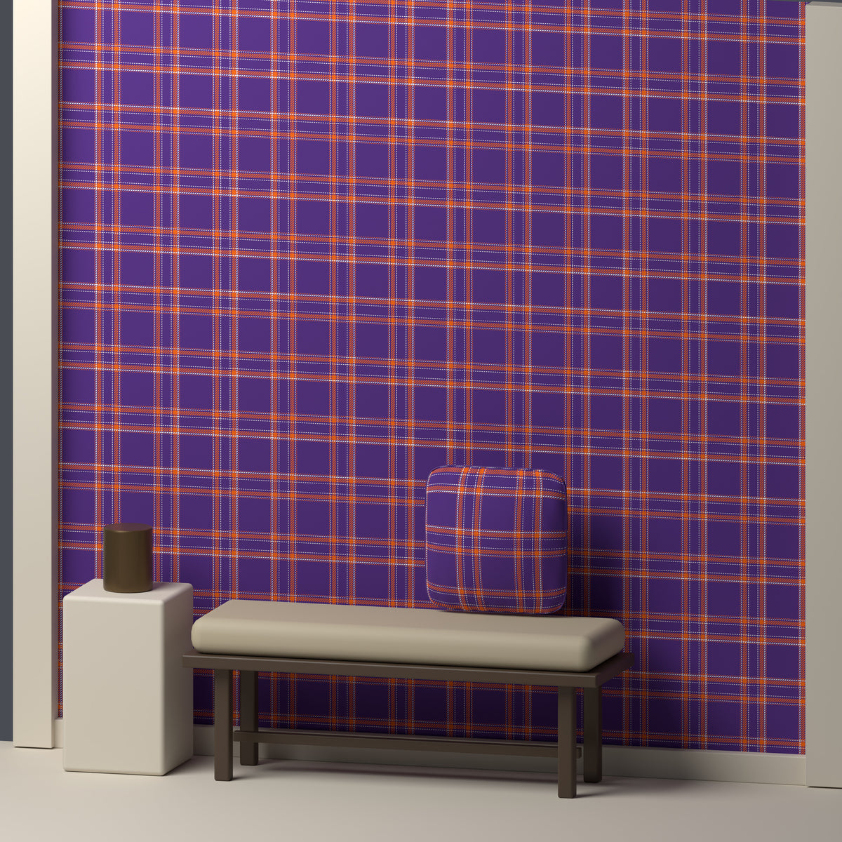 Deep Purple, Orange & White — Tailored — In a room