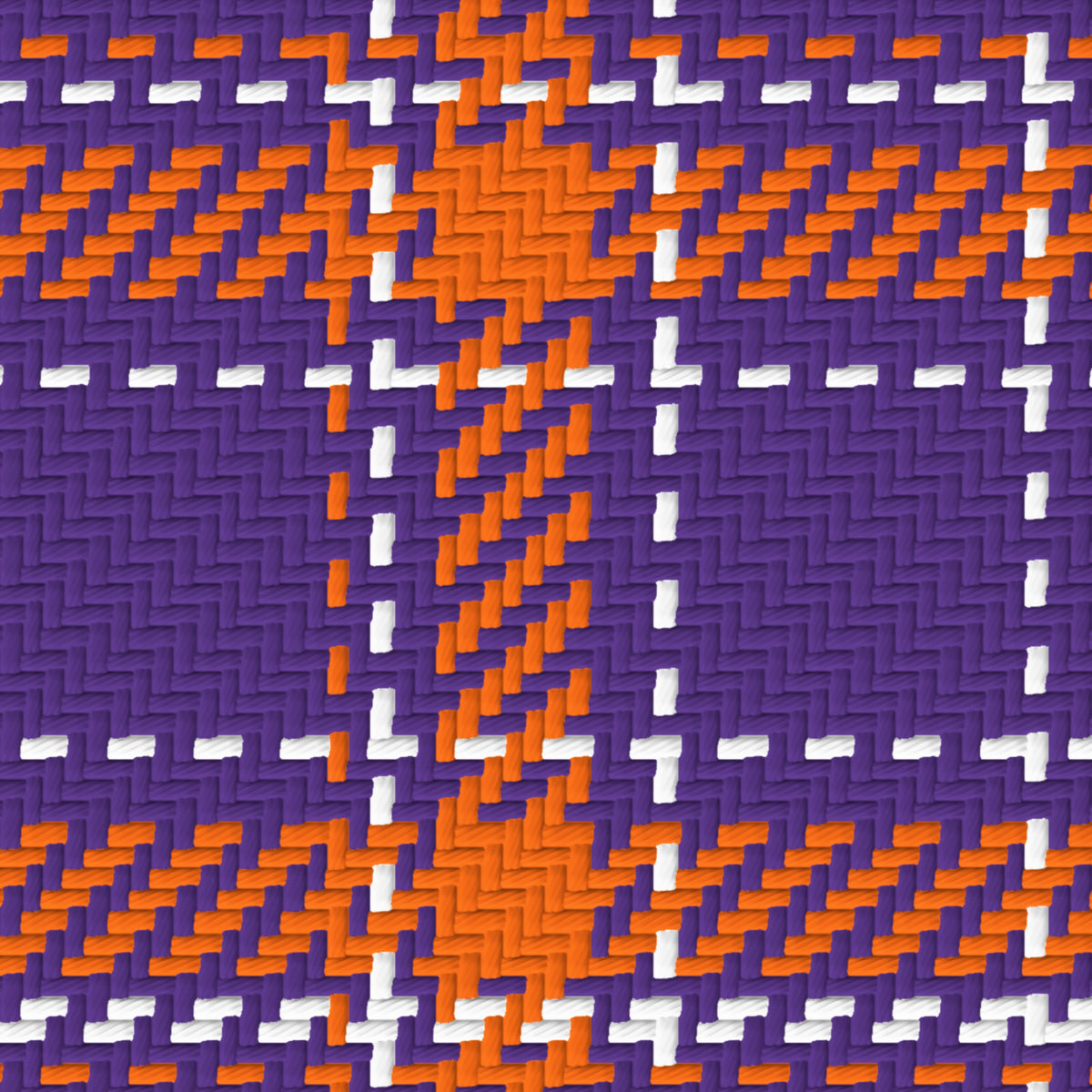 Deep Purple, Orange & White — Tailored — Pattern detail
