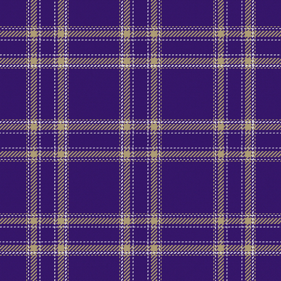 Deep Purple, Muted Gold & White — Tailored — Full pattern