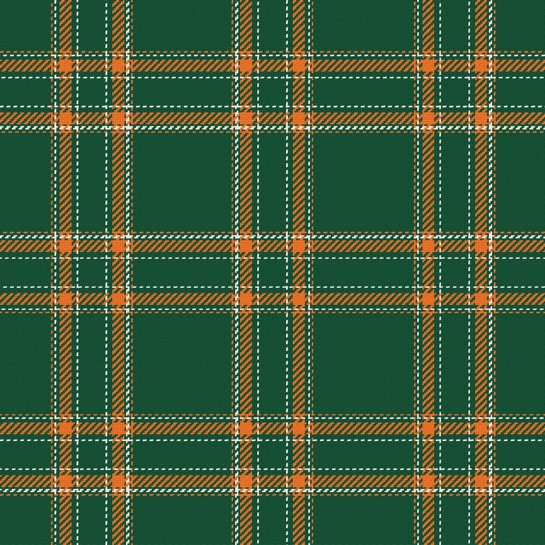 Deep Green, Orange & White — Tailored — Full pattern