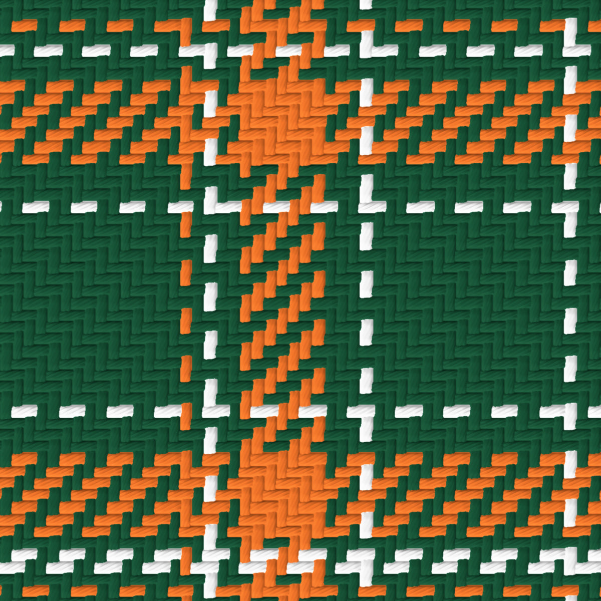 Deep Green, Orange & White — Tailored — Pattern detail