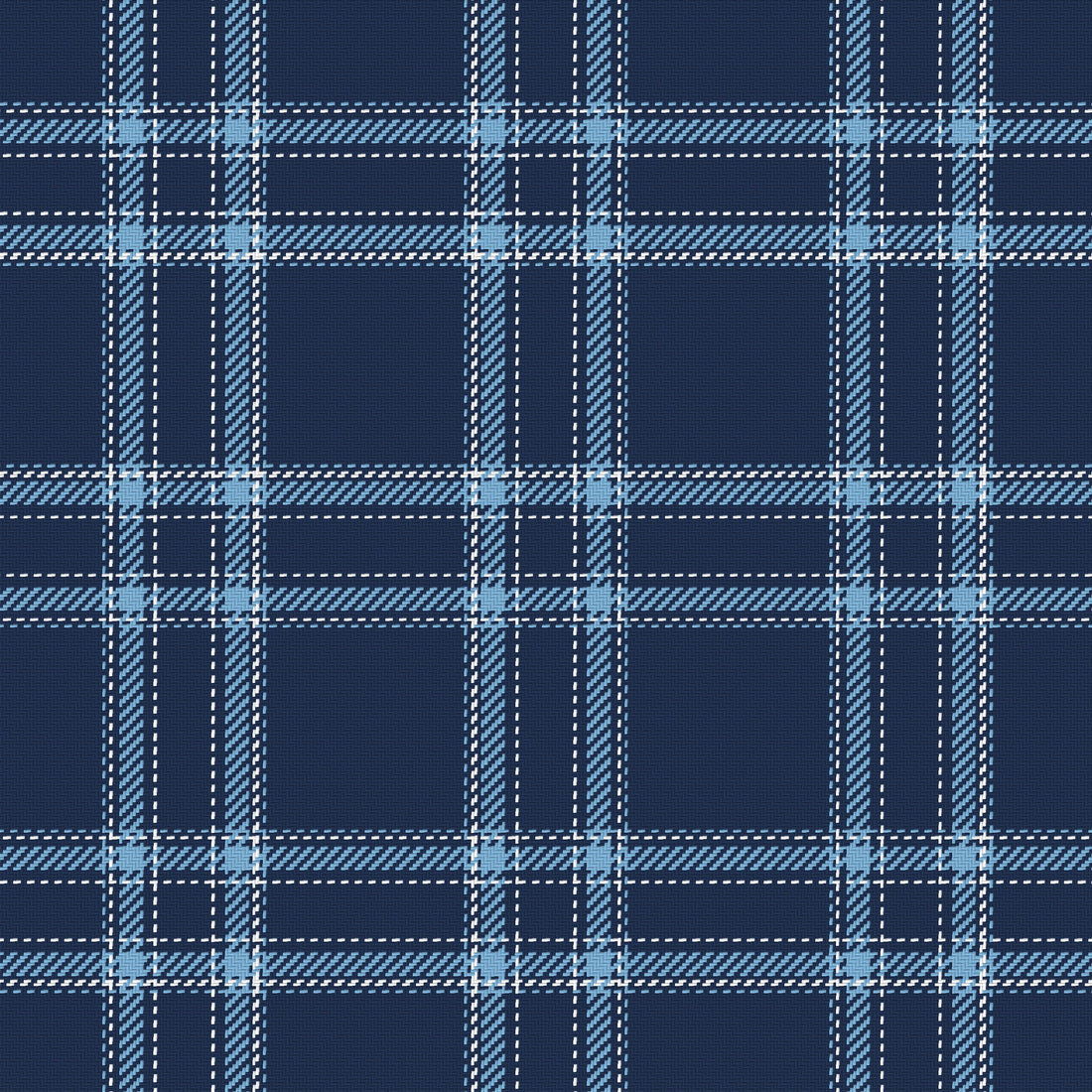 Navy, Powder Blue & White — Tailored — Full pattern