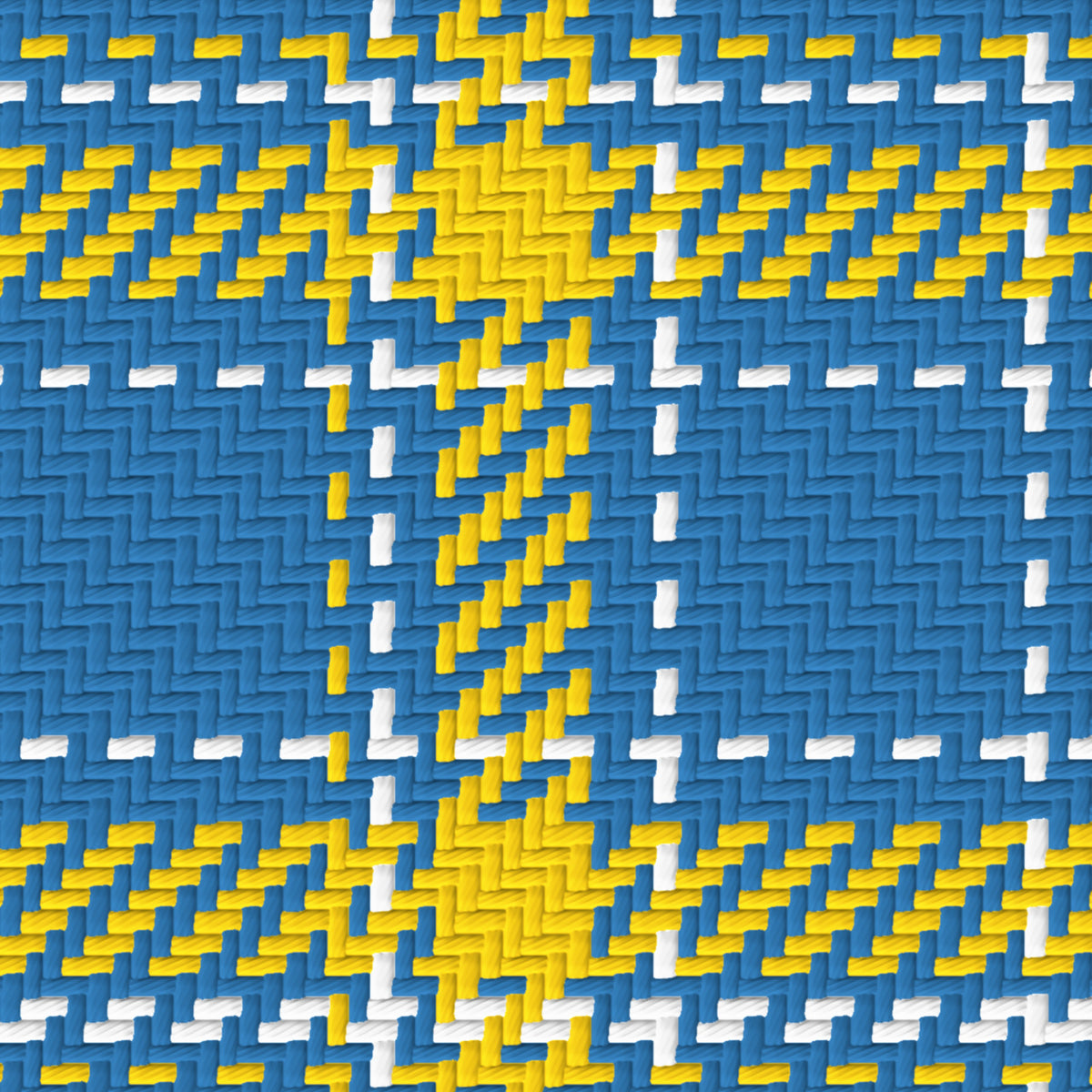 Blue, Golden Yellow & White — Tailored — Pattern detail