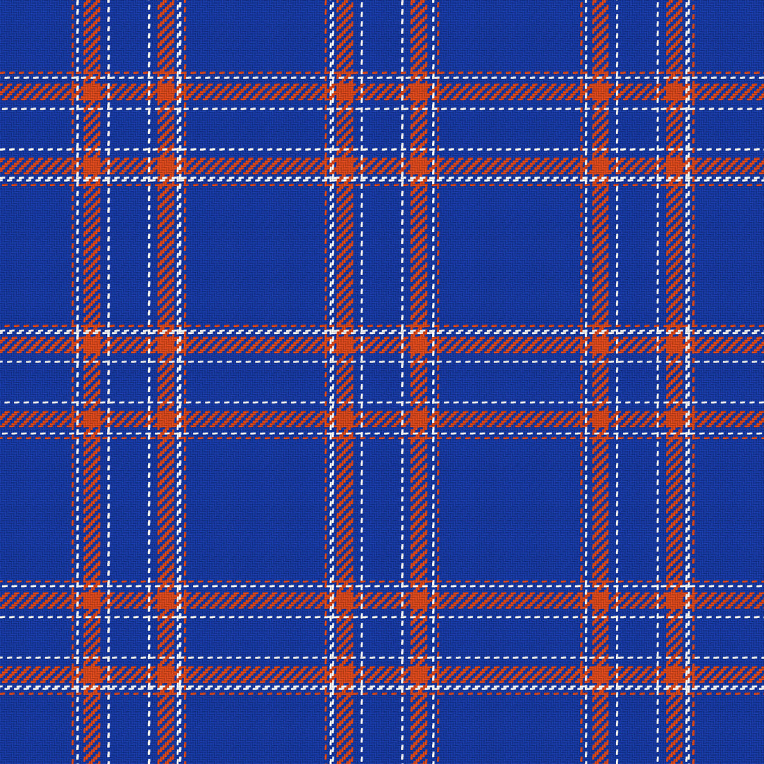 Royal Blue, Orange & White — Tailored — Full pattern