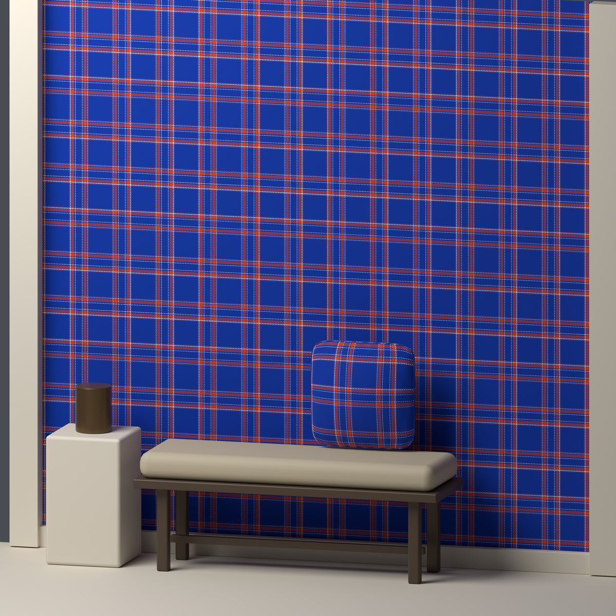 Royal Blue, Orange & White — Tailored — In a room