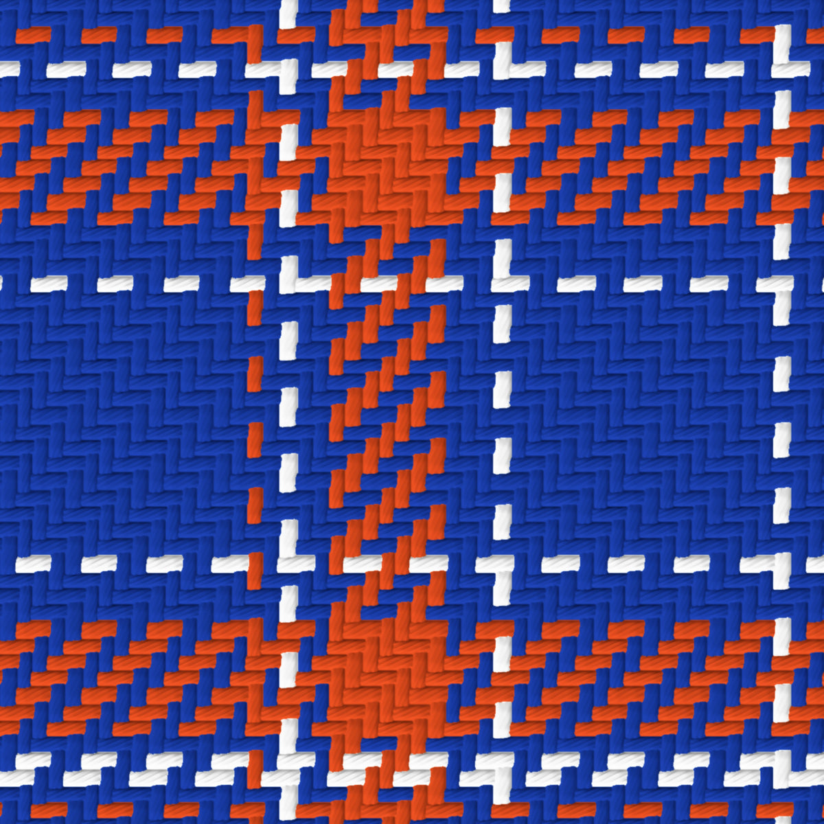 Royal Blue, Orange & White — Tailored — Pattern detail