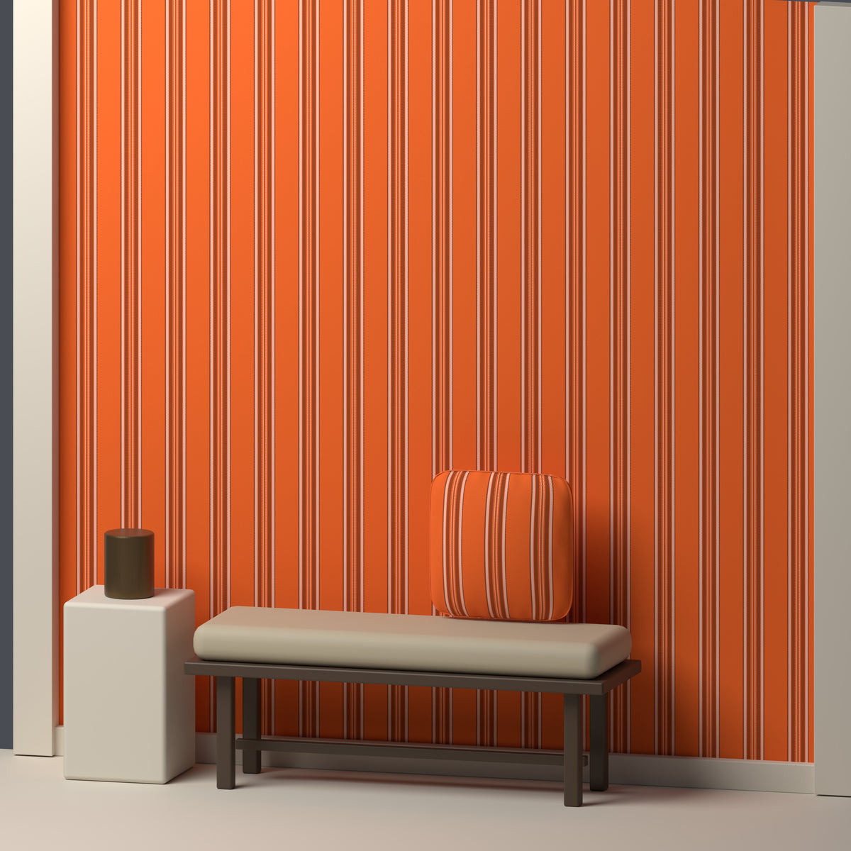 Orange, Near Black & White — Ashbourne — In a room