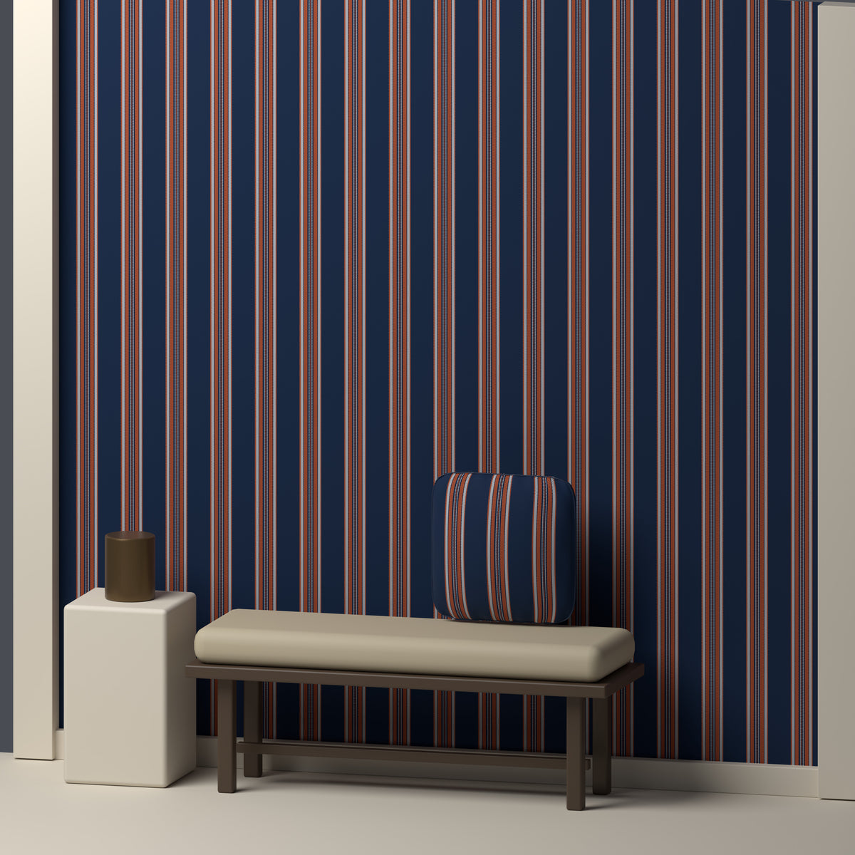 Navy, Orange & White — Ashbourne — In a room