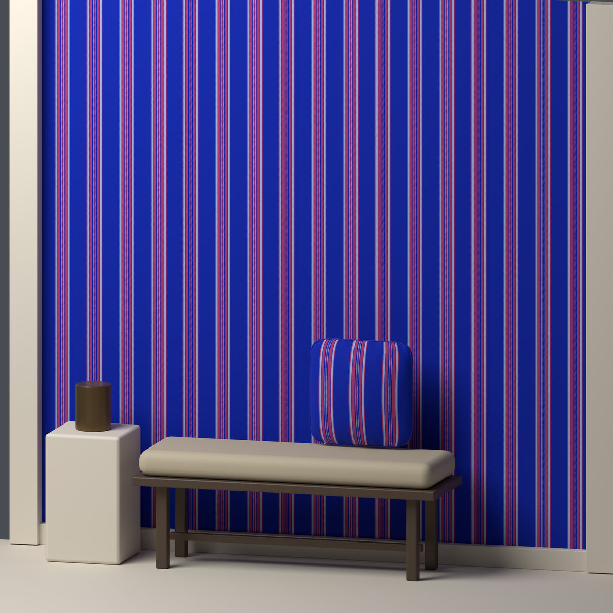 Blue, Orange & White — Ashbourne — In a room