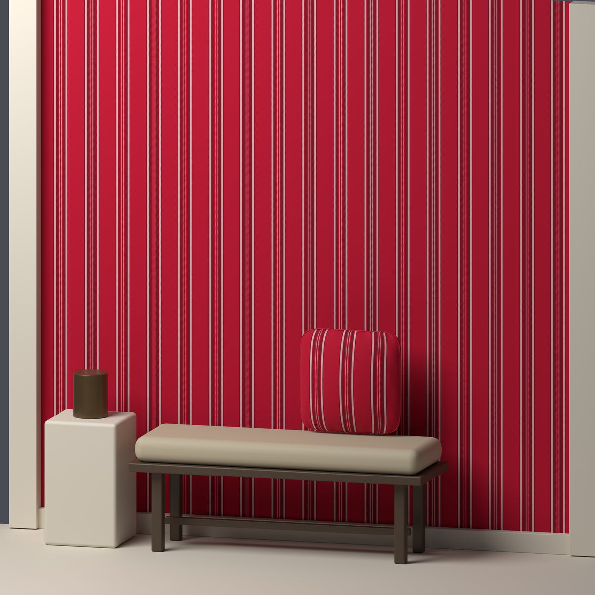 Red, Near Black & White · Palette 023 — Ashbourne — In a room
