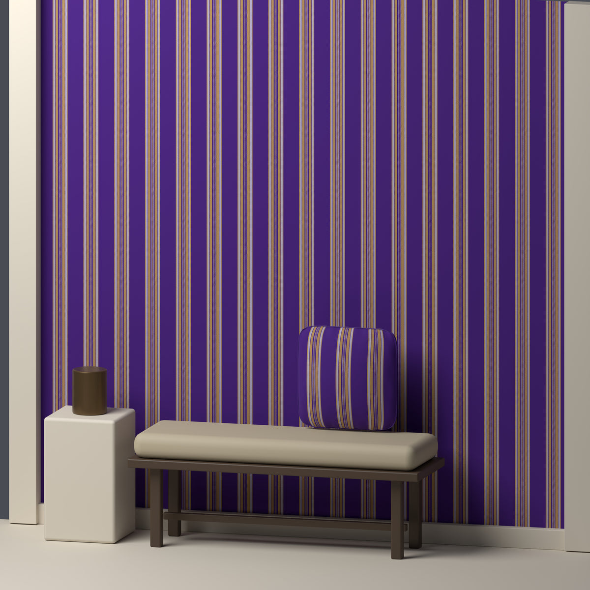 Purple, Golden Yellow & White — Ashbourne — In a room