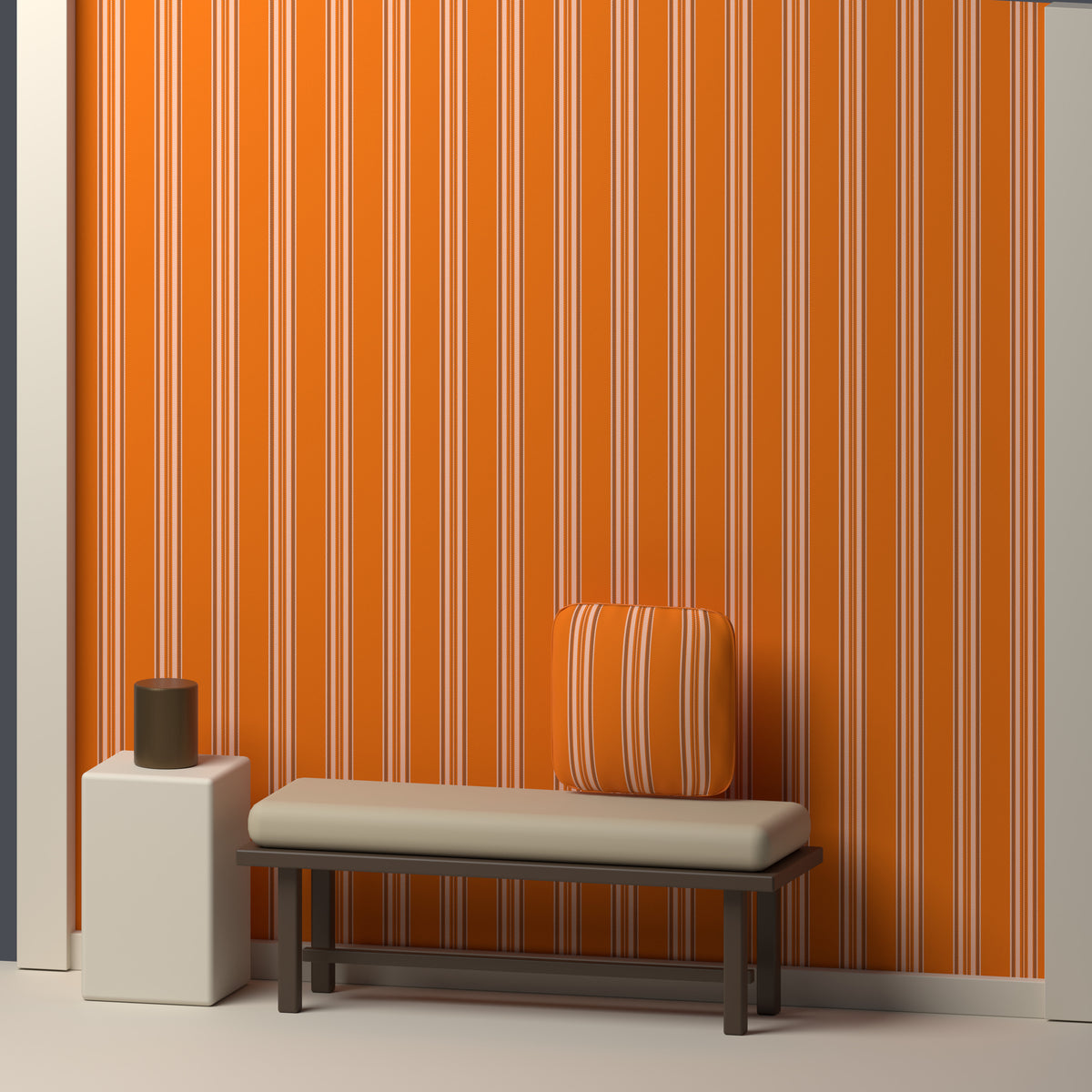 Orange, White & Smoke Gray — Ashbourne — In a room