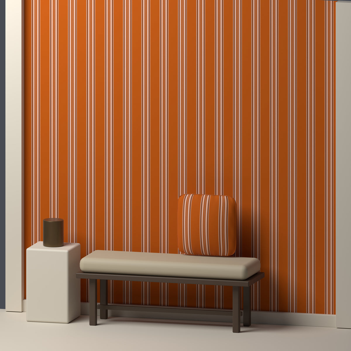 Burnt Orange, White & Charcoal — Ashbourne — In a room