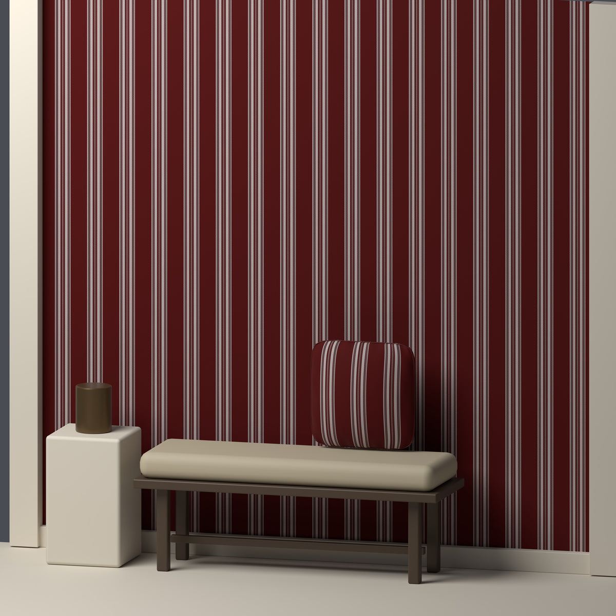Deep Maroon, White & Gray — Ashbourne — In a room
