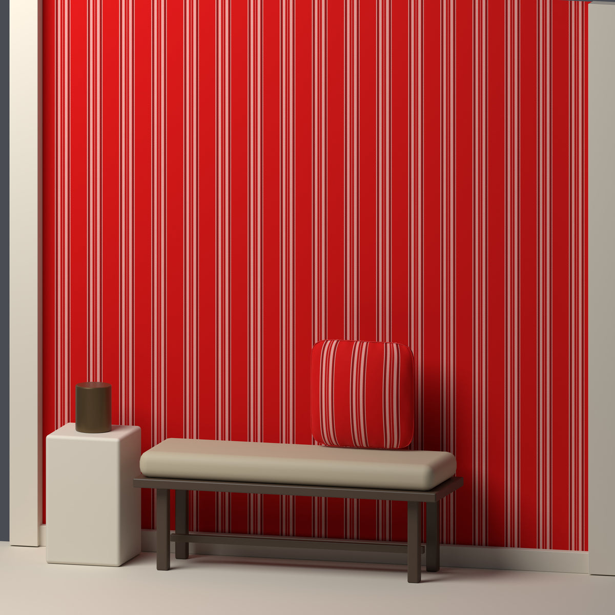Scarlet, Cream & Near Black — Ashbourne — In a room