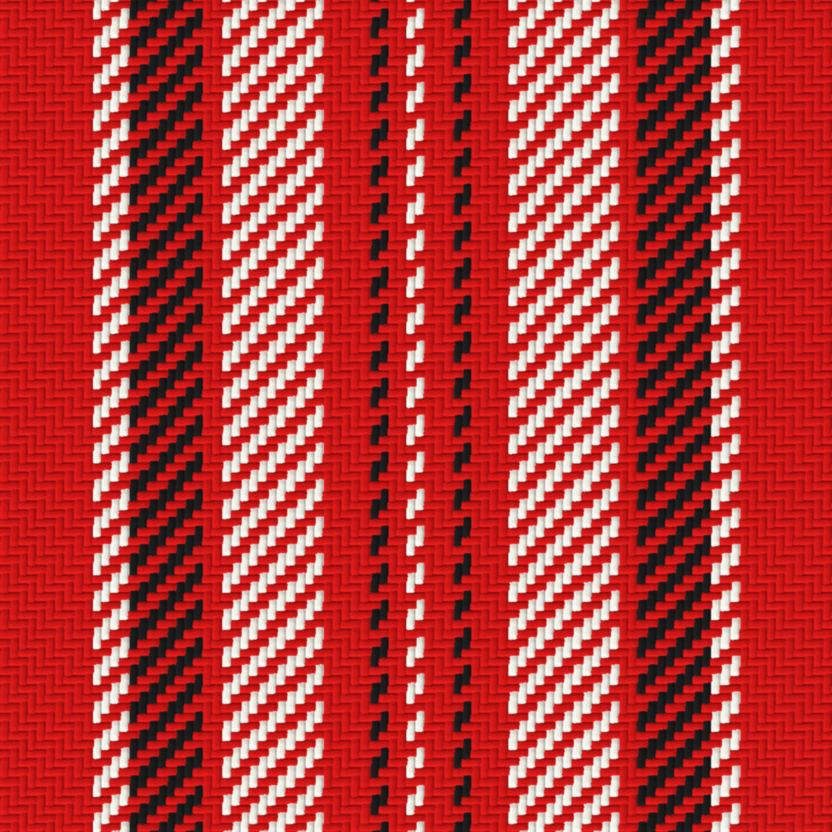 Scarlet, Cream & Near Black — Ashbourne — Pattern detail