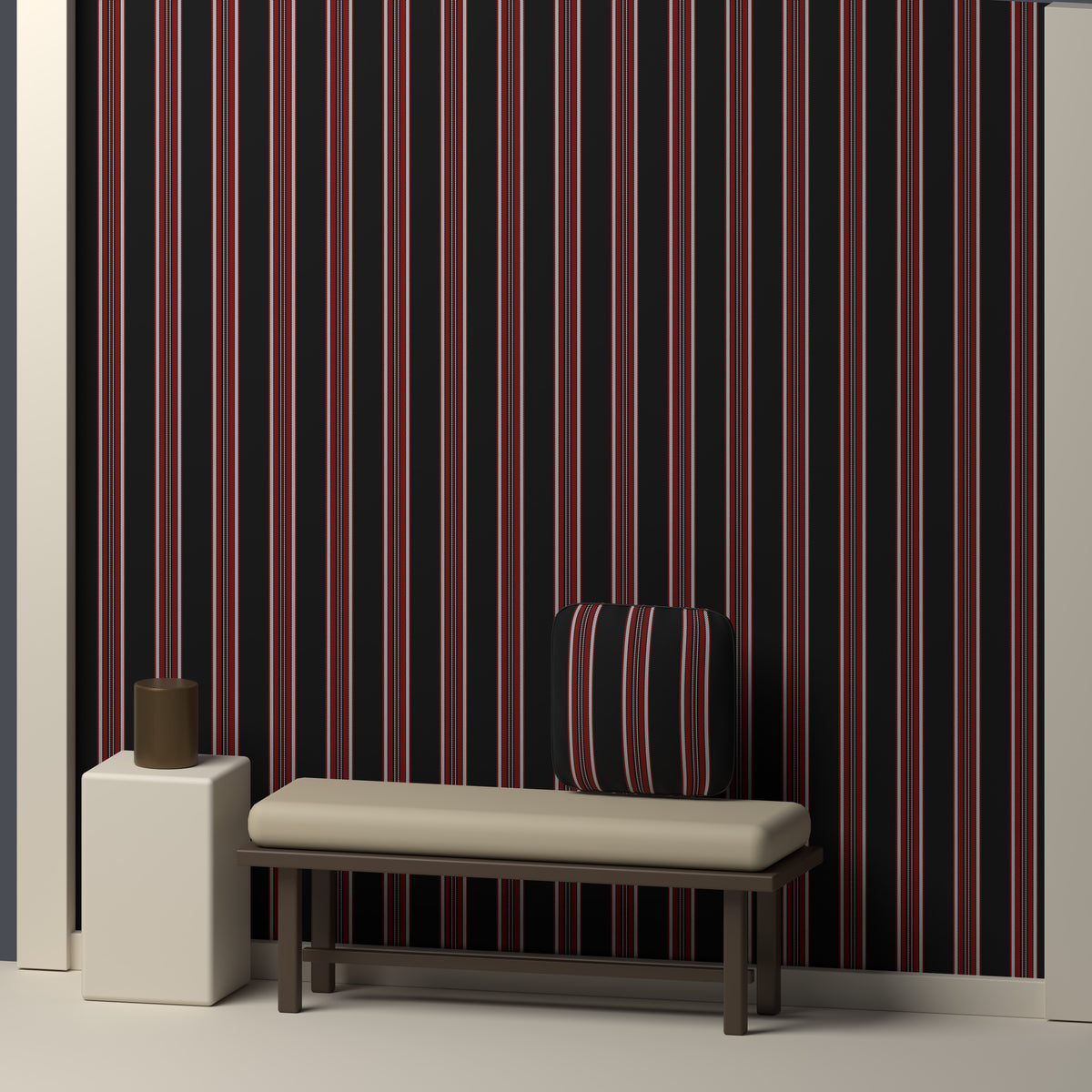 Near Black, Deep Red & White — Ashbourne — In a room